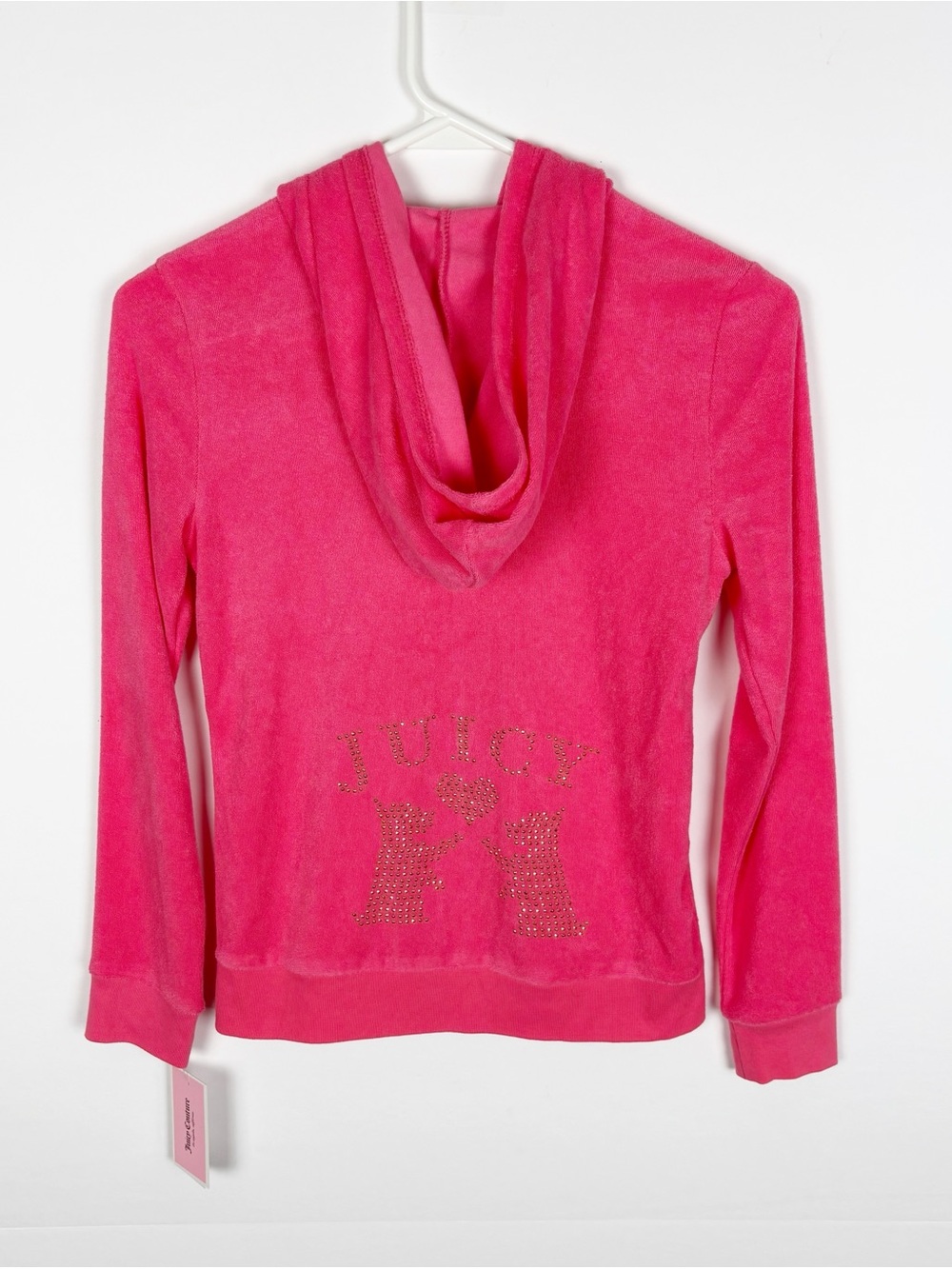Juicy Couture Zip Up Velour Jacket Girls Size 12 Pink - Picture 2 of 9